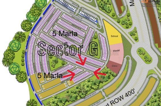 5 Marla Executive west 17 lac cost of land ,G Block Plots for Sale in Capital Smart City phase 2