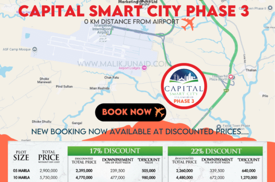 Capital Smart City Phase 3 – Pre-Launch Residential Plots with Exclusive Discounted Payment Plan (4.5 Years Installments)