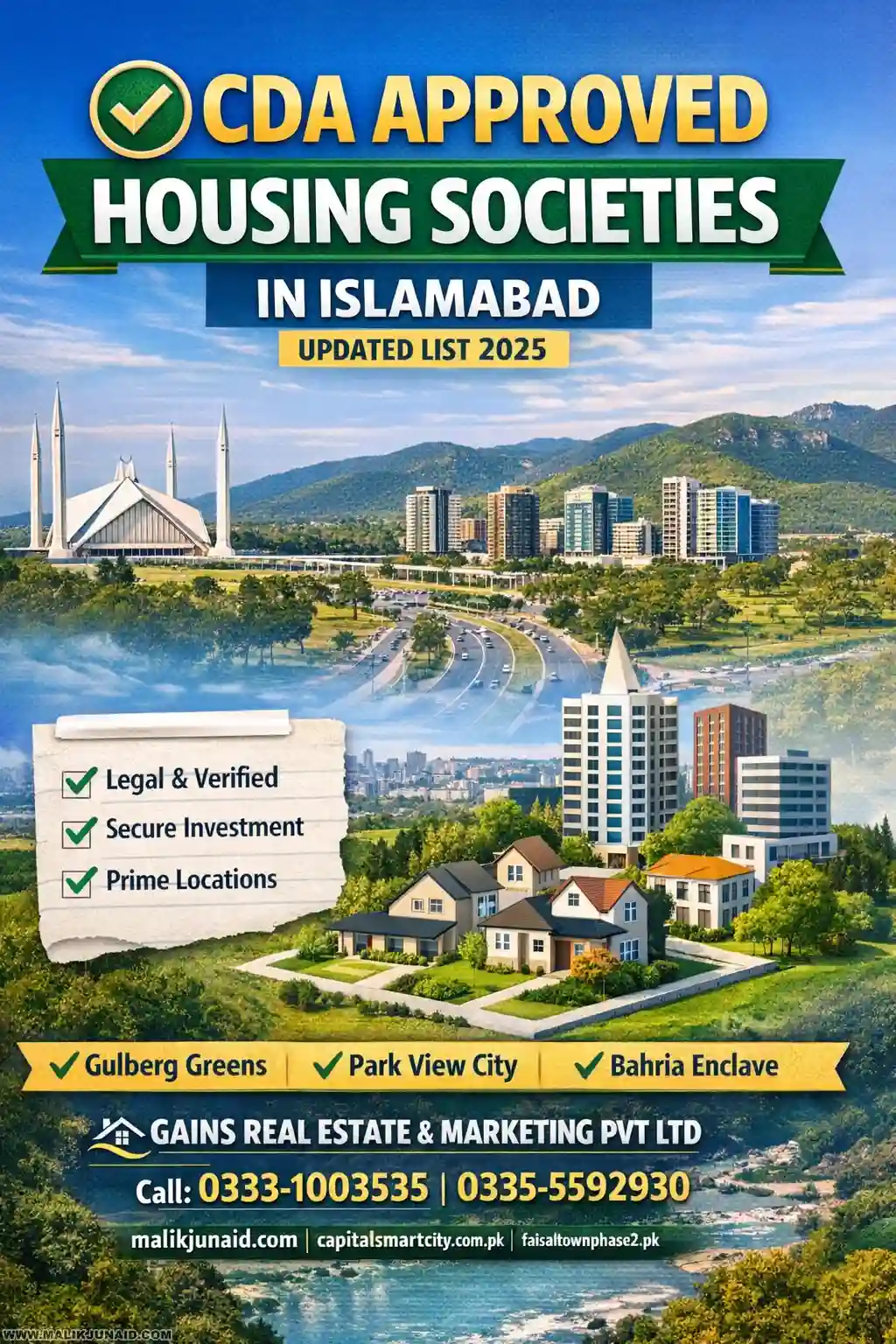 CDA approved housing societies in Islamabad