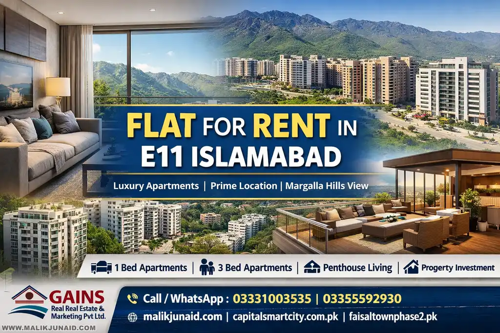 Comprehensive guide about flats for rent in E11 Islamabad including apartment types, nearby sectors, property investment opportunities and expert real estate consultation.