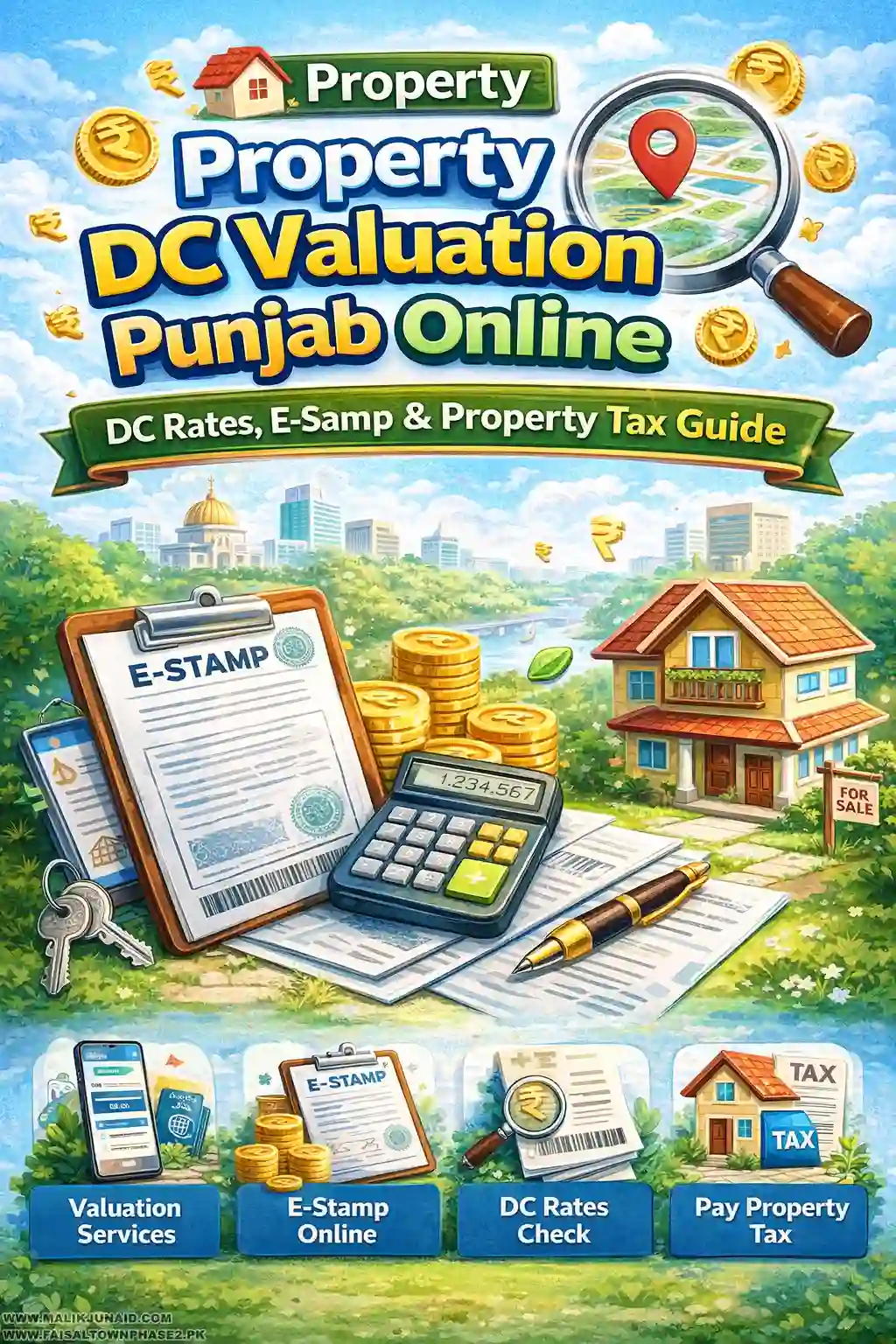 Learn what is DC value of property in Pakistan, how DC rates work, property tax, FBR valuation, e stamp Punjab, and complete property tax calculation guide 2026.