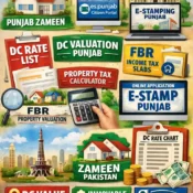 A complete guide to e stamp property DC valuation in Punjab covering dc rate punjab, dc valuation punjab, e stamp punjab dc valuation online, property tax punjab, registration charges, transfer fee, and FBR valuation for immovable property.