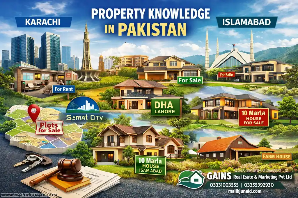 Learn complete property knowledge in Pakistan including houses for rent Karachi, plots in DHA Lahore, Islamabad real estate, property sizes, and investment tips.
