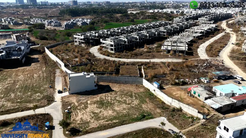 Sector D in University Town , on the back Eighteen Villas can be seen