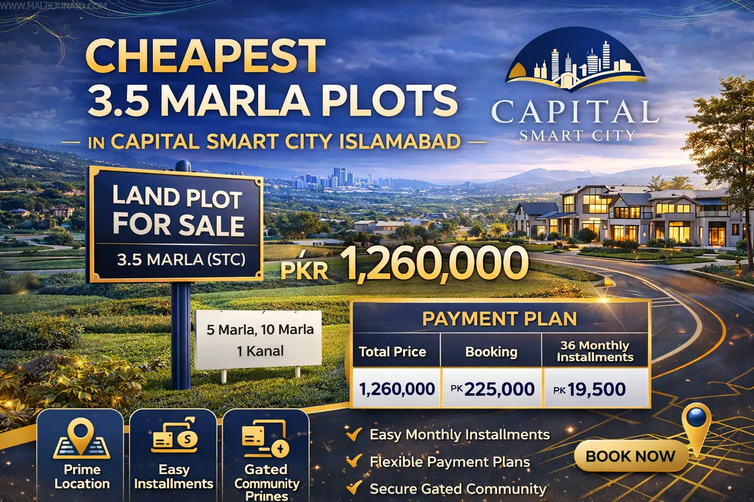 Cheapest 3.5 Marla Plots in Capital Smart City