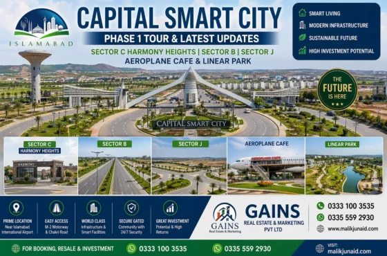 Capital Smart City Phase 1 Sector C Harmony Heights | Sector B & J Aeroplane Cafe & Linear Park Tour