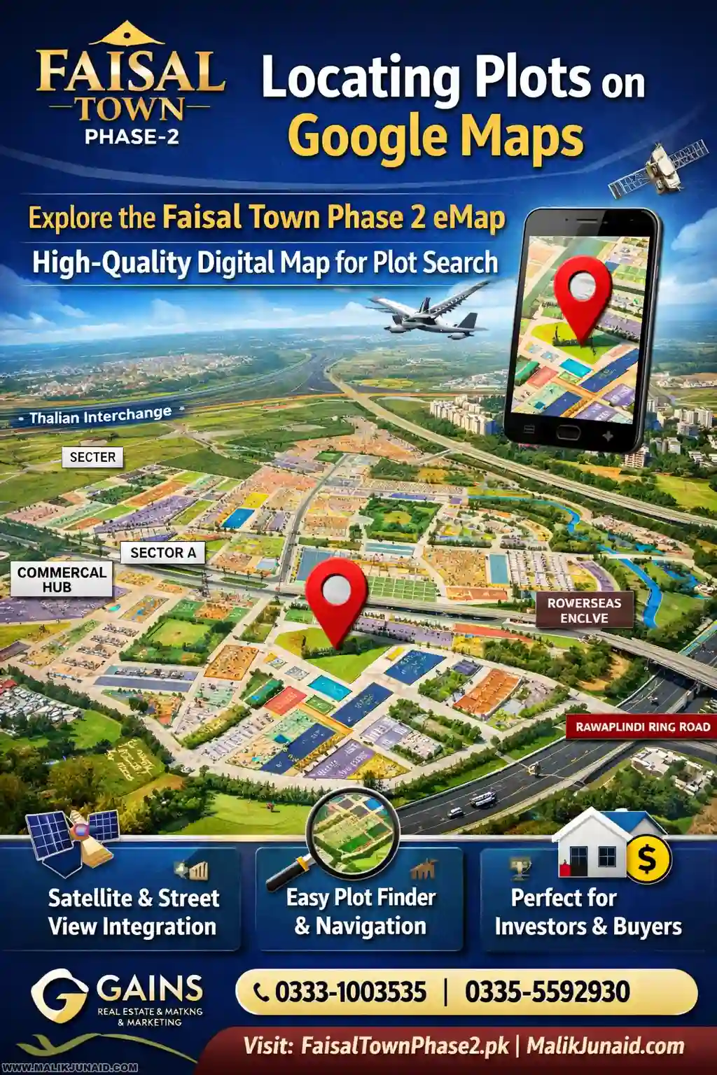 Faisal Town Phase 2 Emap: Navigate and Locate Plots with Ease on Google Maps