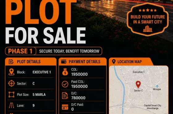 Capital Smart City Phase 1 Executive 1 Sector C — 5 Marla Plot for Sale